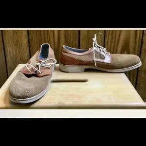 Men JOHNSTON & MURPHY Brown Sheepskin Perforated Lace Oxford Shoes Sz 10 These Johnston & Murphy sneakers bring together rich leather  main image 4